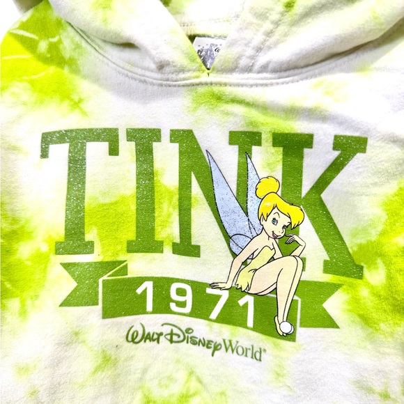 DISNEY TINKERBELL GLITTER HOODED SWEATSHIRT - Picture 2 of 4